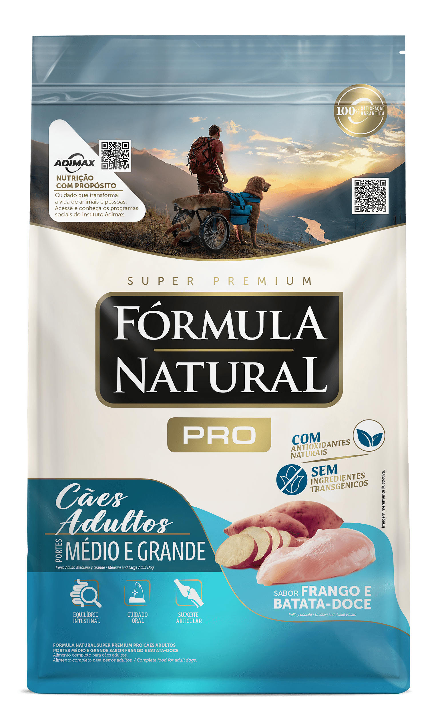 Ração Fórmula Natural Pró Cães Adultos Raças Médias e Grandes 15Kg
