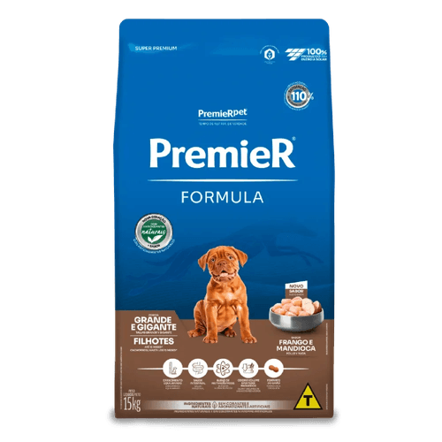 Ração Premier Fórmula Cães Filhotes Raças Grandes Frango 15Kg