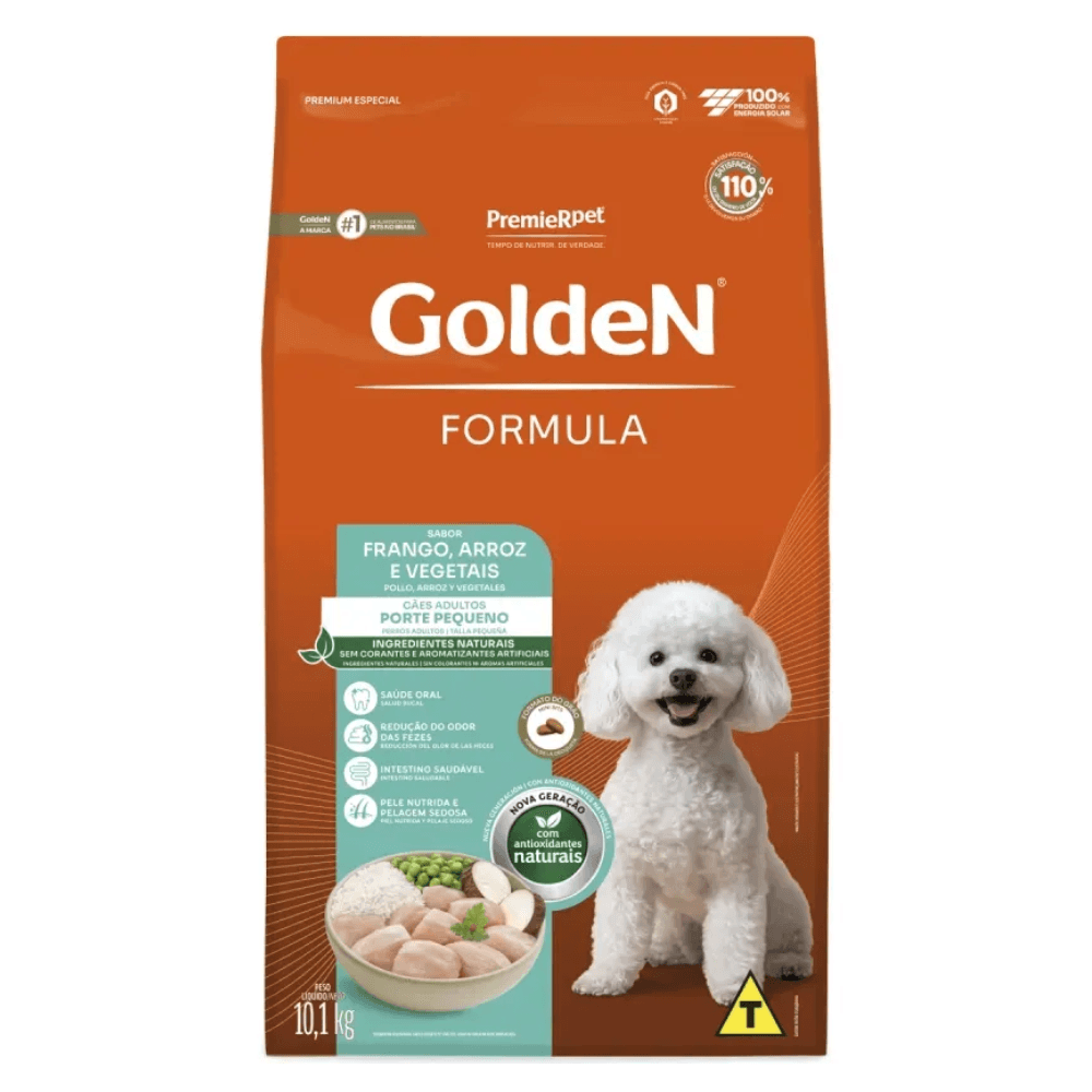 Ração Premier Golden Fórmula Mini Bits para Cães Adultos Frango e Arroz 10,1kg