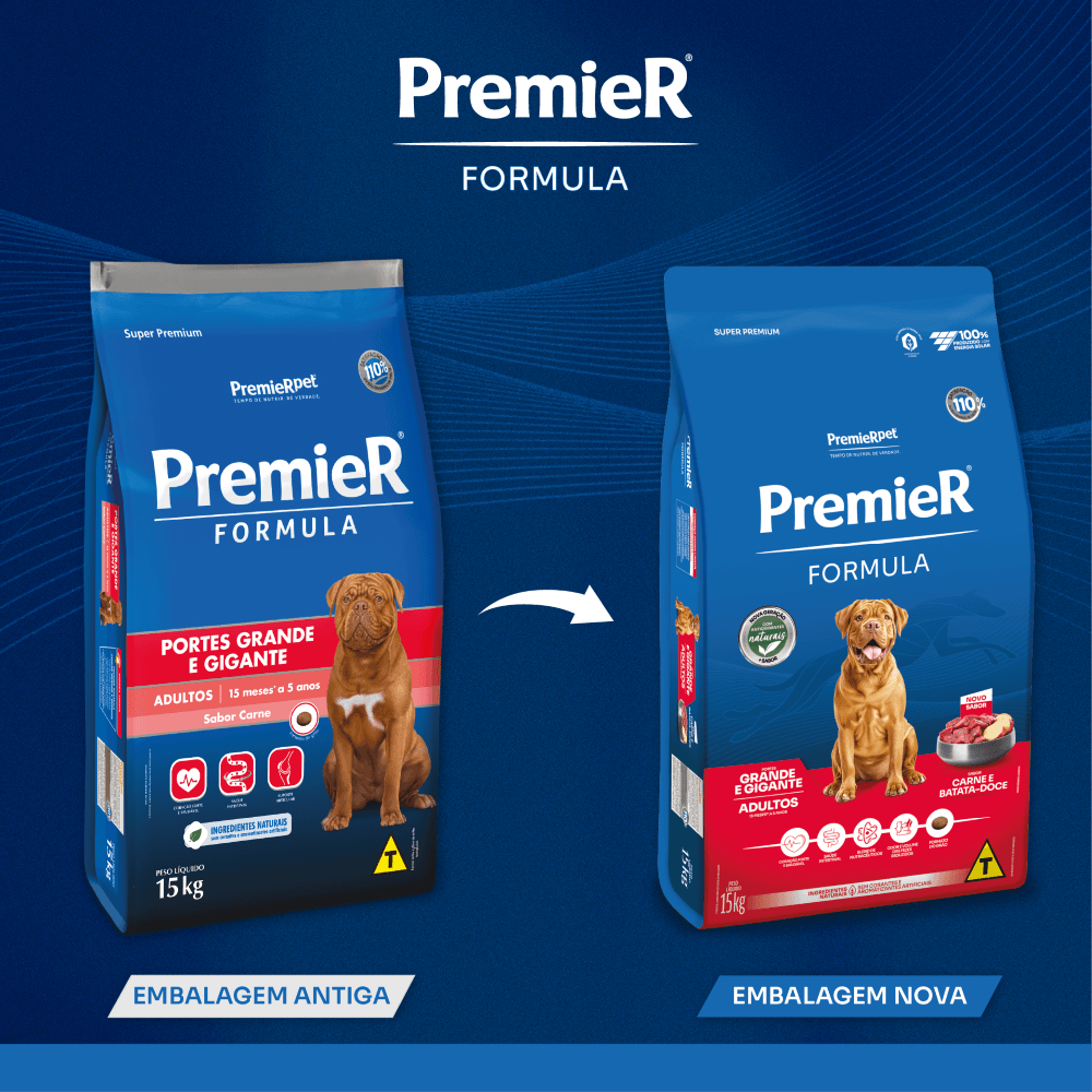 Ração Premier Fórmula Cães Adultos Raças gandes Carne 15kg