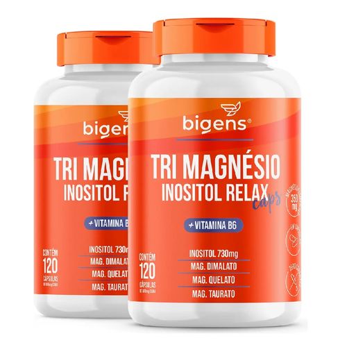 KIT 2 TRI MAGNESIO INOSITOL 120 CAPSULAS BIGENS