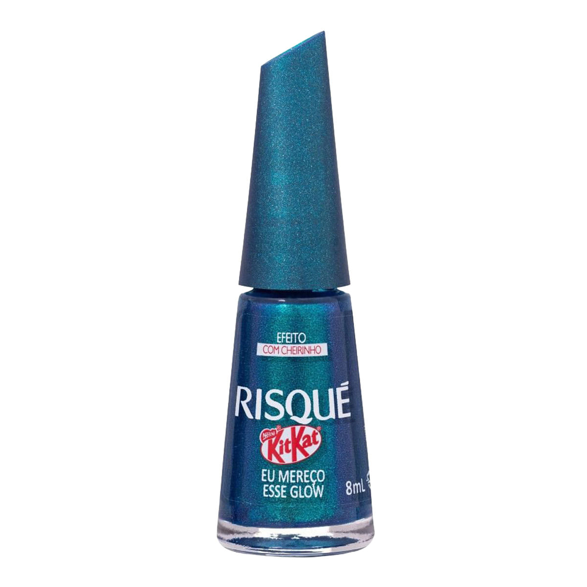 Esmalte Risqué KitKat Eu Mereço Esse Glow Efeito Azul  8ml