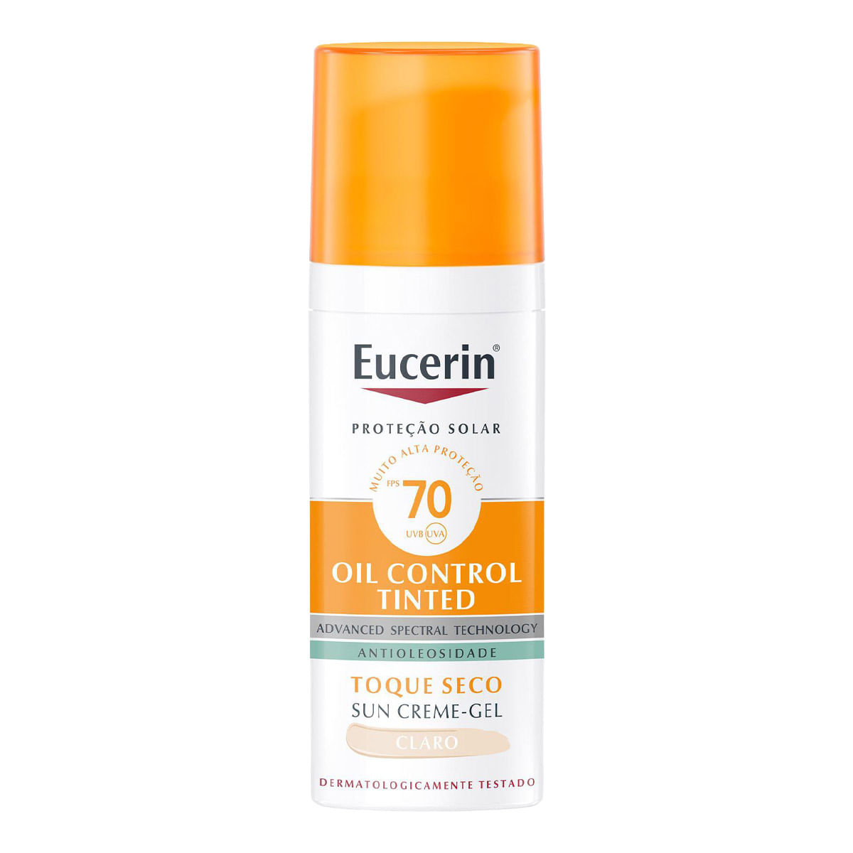 Protetor Solar Facial Eucerin FPS 70 Sun Oil Control Cor Clara 50ml Creme Gel