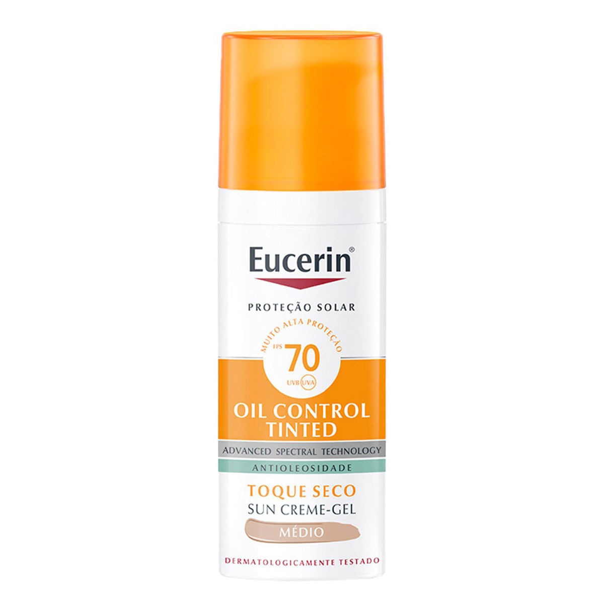 Protetor Solar Facial Eucerin FPS 70 Sun Oil Control Cor Média 50ml Creme Gel