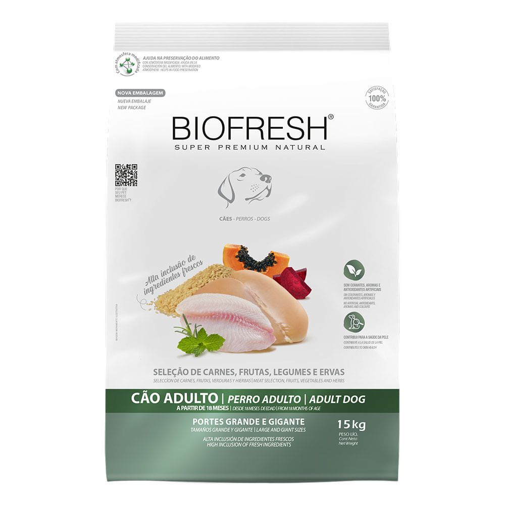 Ração Biofresh Cães Adultos Raças Grandes e Gigantes - 15kg