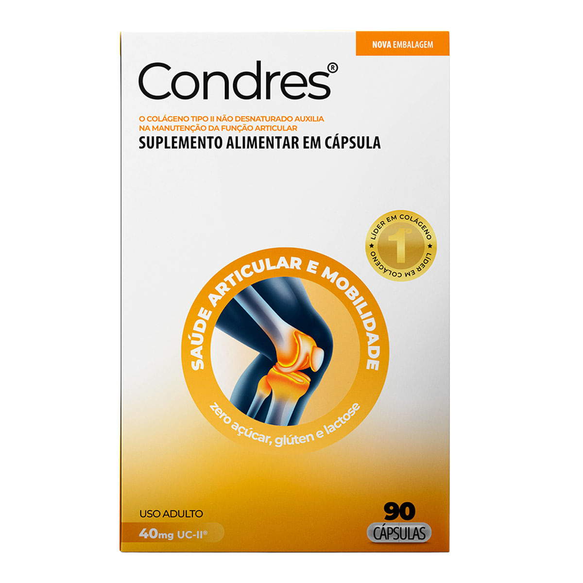 Suplemento Alimentar Condres Colágeno Tipo 2 90 Cápsulas