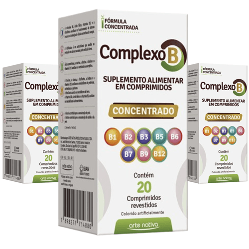 Kit 3 Complexo B Concentrado com 20 Comprimidos Arte Nativa