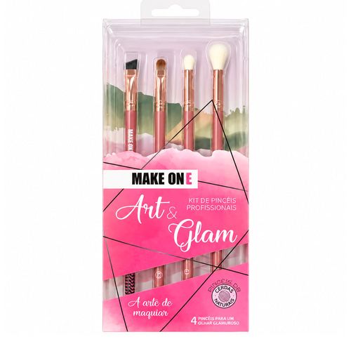 Kit Make One Art MK9416 - 4 Pincéis Profissionais para Esfumar NULO