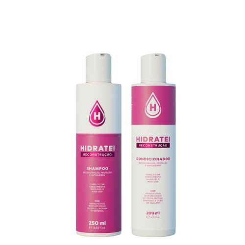 Kit Hidratei Reconstrução Shampoo 250ml + Condicionador 200ml Kit