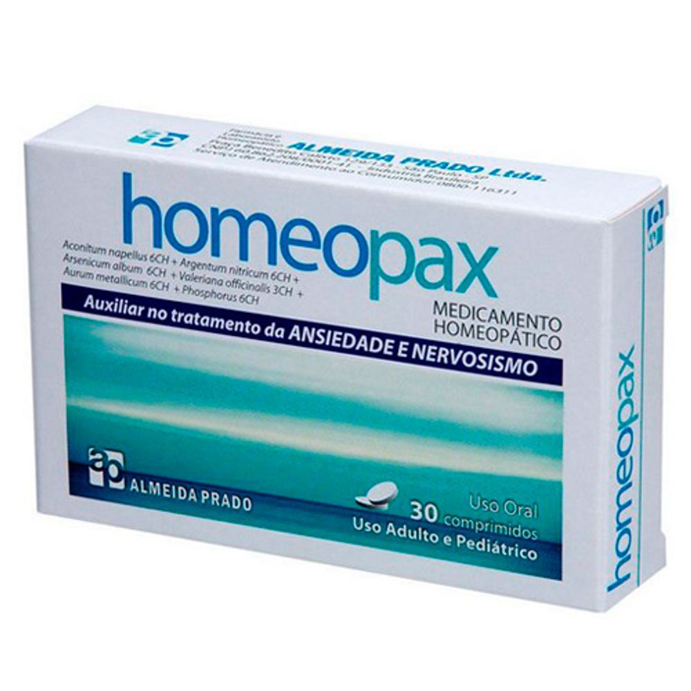 Homeopax 0,250g Almeida Prado 30 Comprimidos - Drogaria Sao Paulo