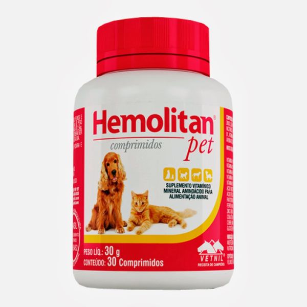HEMOLITAN PET COMPRIMIDOS - frasco com 30 compr.