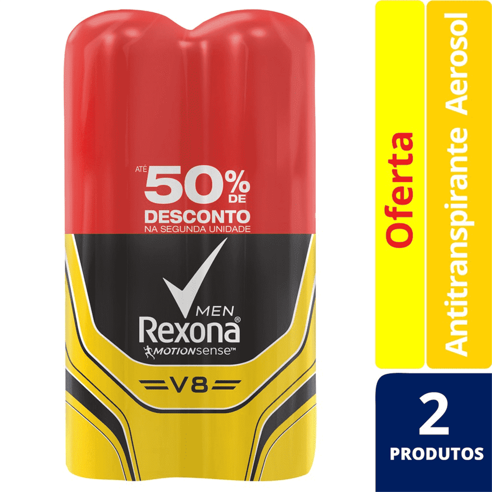 Desodorante Antitranspirante Aerosol Masculino Rexona V8 72 horas 150ml