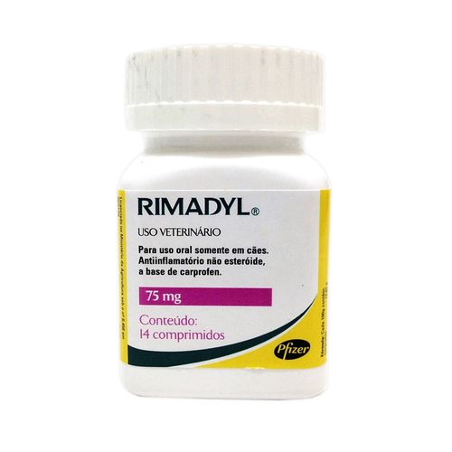 RIMADYL 75mg - frasco com 14 compr. RIMADYL 75mg - frasco com 14 compr.
