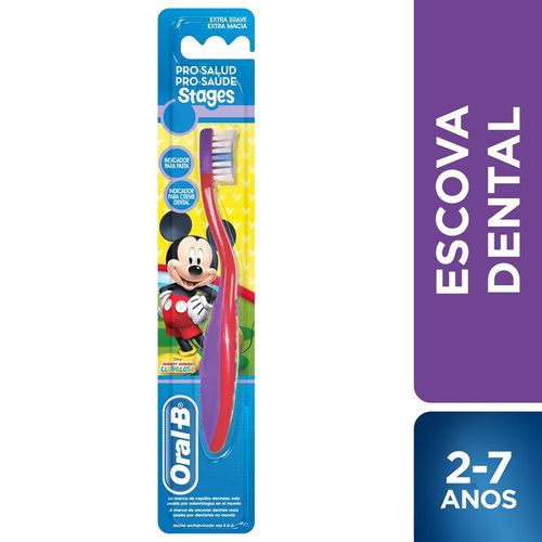 Escova Dental Infantil Oral-B Pro-Saúde Stages 2 Mickey-Minnie 1 ...