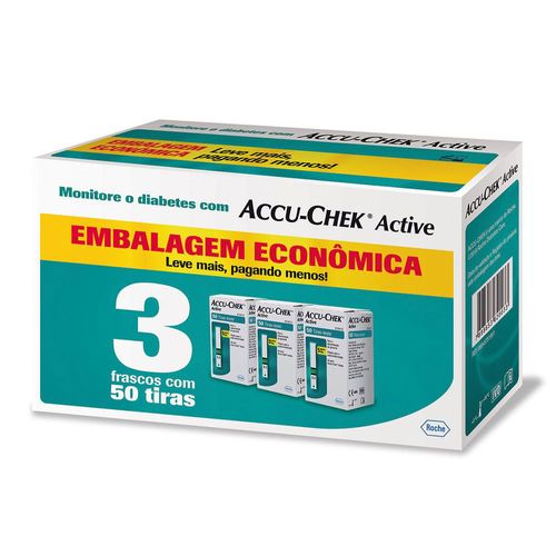 Kit Tiras De Glicemia Accu Chek Active Economy 150 Unidades