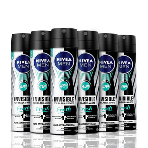 Kit-Desodorante-Aerossol-Nivea-Invisible-Masculino-Fresh-150ml-6-Unidades-Sao-paulo-93512529