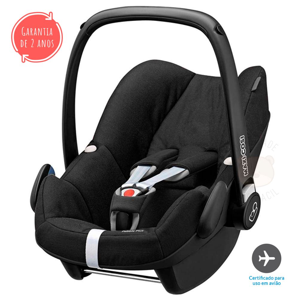 Travel System: Bebê Conforto Pebble Plus Black Raven Maxi-Cosi +