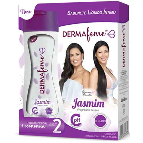 kit-sabonete-liquido-intimo-dermafeme-jasmim-200ml-2-unidades-Drogaria-SP-694843 kit-sabonete-liquido-intimo-dermafeme-jasmim-200ml-2-unidades-Drogaria-SP-694843