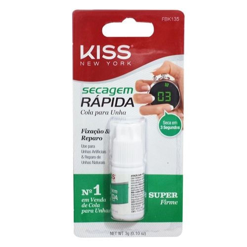 Cola Para Unhas Kiss Secagem Rápida 3g