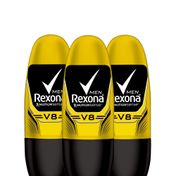 Kit-Desodorante-Rexona-Roll-On-V8-Masculino-50ml-3-Unidades-Drogaria-SP-935126897