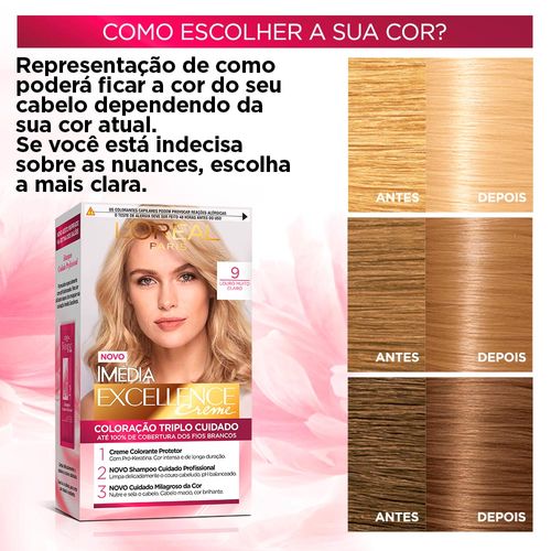 Tinta de Cabelo L’Oréal Paris Imédia Excellence 9.0 Louro Muito Claro ...