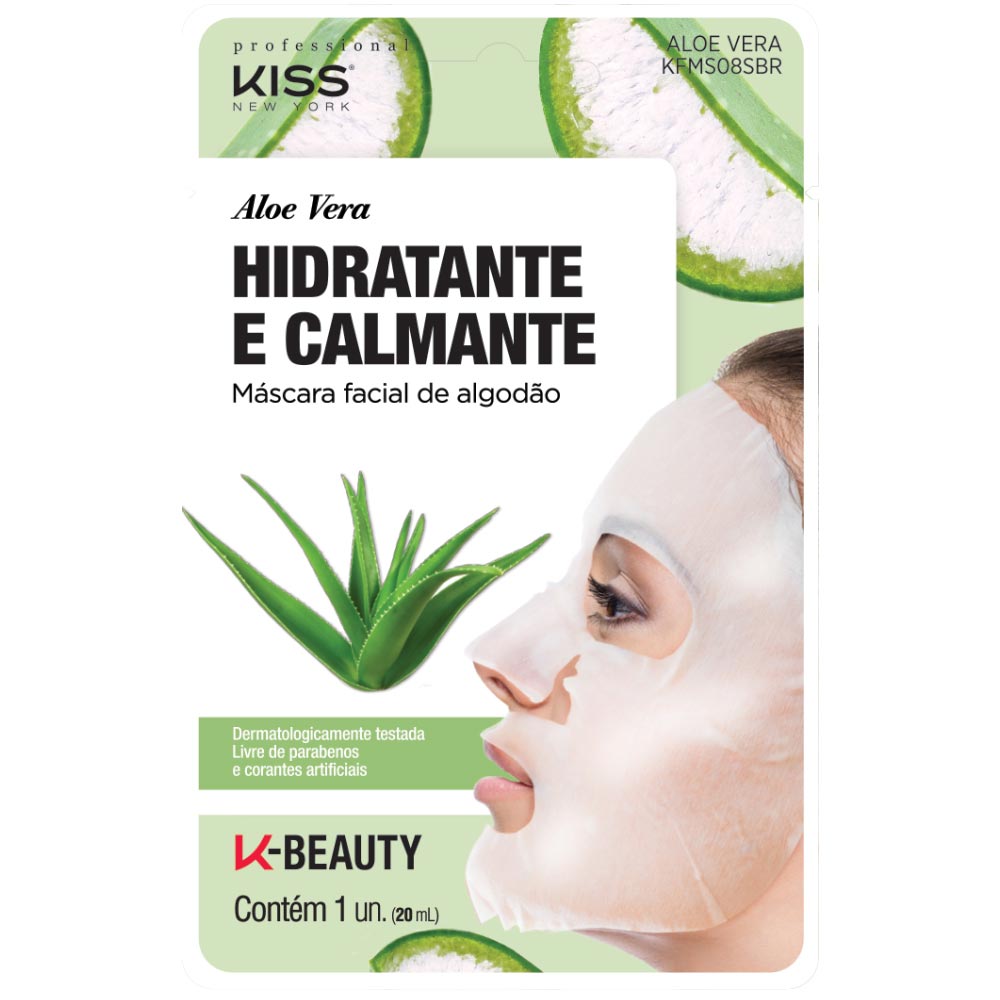 Máscara Facial Hidratante e Calmante Kiss New York Aloe Vera 10g - Drogaria  Sao Paulo