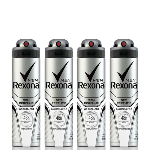 Kit-Desodorante-Rexona-Aerosol-Masculino-Sem-Perfume-150ml-4-Unidades-Drogaria-SP-935127146
