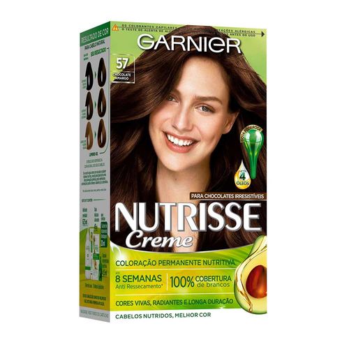 Tinta de Cabelo Garnier Nutrisse Creme 57 Chocolate Amargo - Drogaria ...