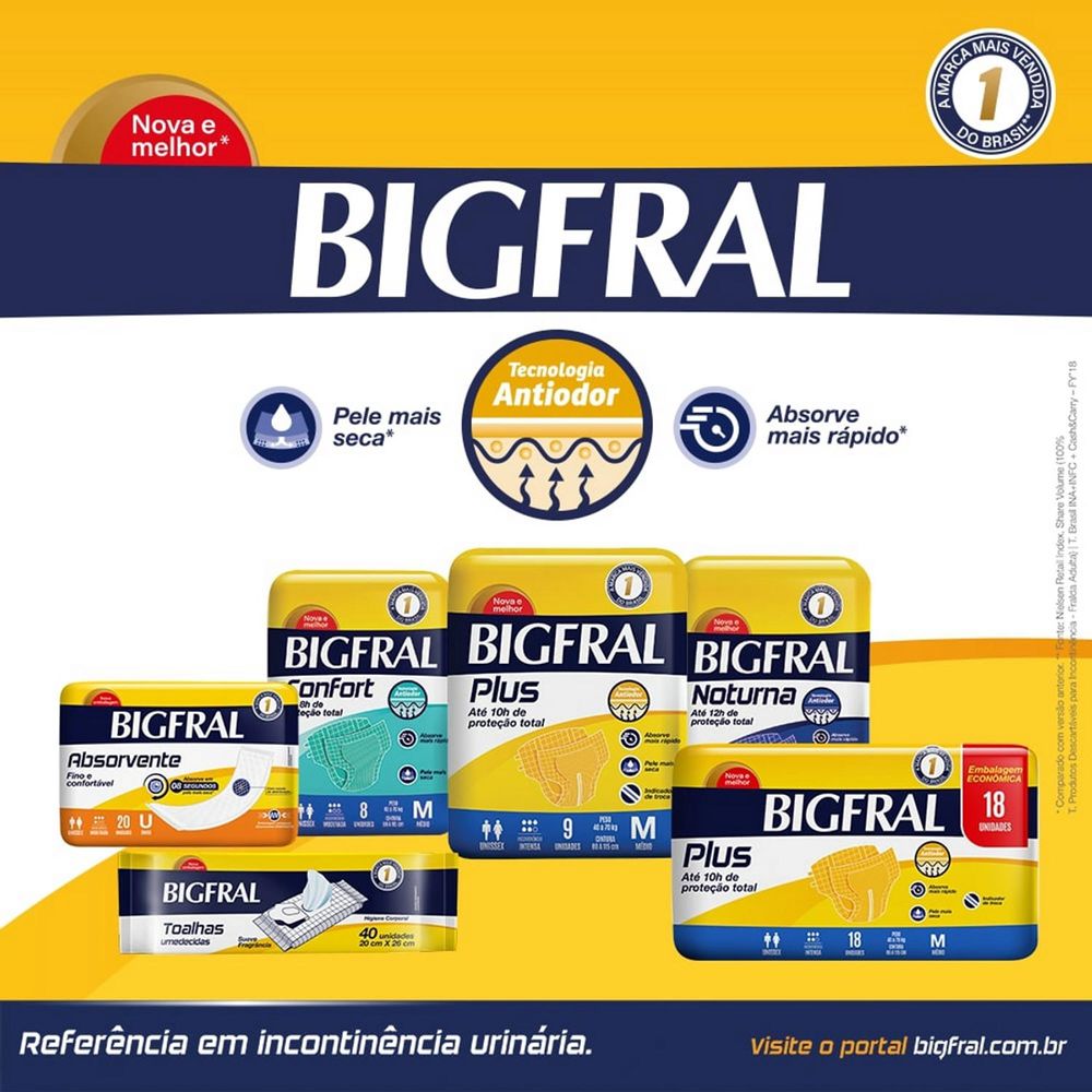 Fralda Adulta Bigfral Regular Plus G 7 Unidades - Drogaria Sao Paulo