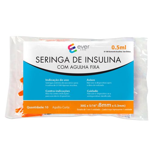 Seringa-de-Insulina-Ever-Care-0-5ml-8mm-10-Unidades-Drogaria-SP-717320 Seringa-de-Insulina-Ever-Care-0-5ml-8mm-10-Unidades-Drogaria-SP-717320