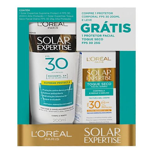 690376---kit-protetor-solar-corporal-loreal-expertise-fps30-200ml---facial-toque-seco-fps30-25g 690376---kit-protetor-solar-corporal-loreal-expertise-fps30-200ml---facial-toque-seco-fps30-25g