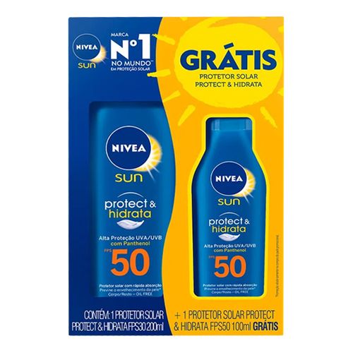 Kit Protetor Solar Corporal Nivea FPS50 200ml + FPS50 100ml Kit Protetor Solar Corporal Nivea FPS50 200ml + FPS50 100ml