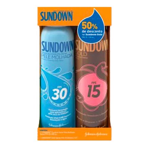Kit Protetor Solar Spray Sundown FPS 30 200ml + Bronzeador Spray Sundown Gold FPS 15 200ml Kit Protetor Solar Spray Sundown FPS 30 200ml + Bronzeador Spray Sundown Gold FPS 15 200ml