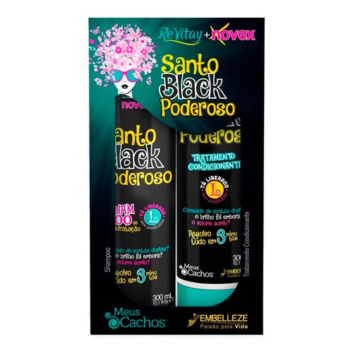 Kit Revitay Novex Santo Black Poderoso Shampoo + Condicionador 300ml Kit Revitay Novex Santo Black Poderoso Shampoo + Condicionador 300ml