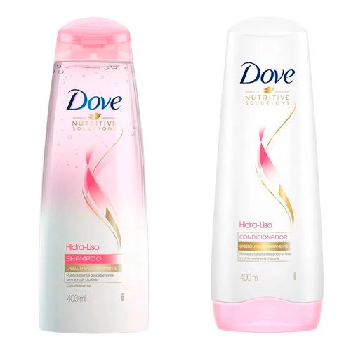 Kit Dove Hidra Liso Shampoo 400ml + Condicionador 400ml