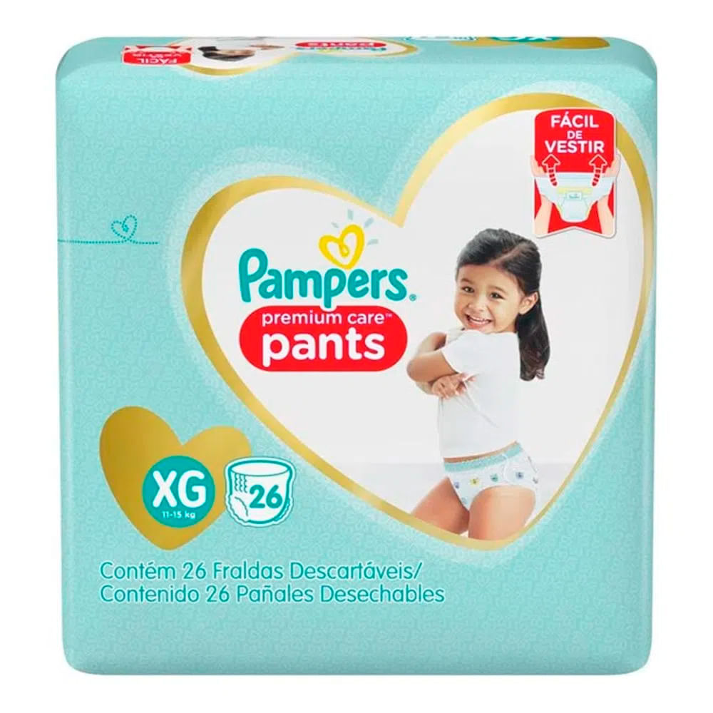 Kit Fralda Pampers Pants Premium Care XG 26 Unidades 4 Pacotes ...