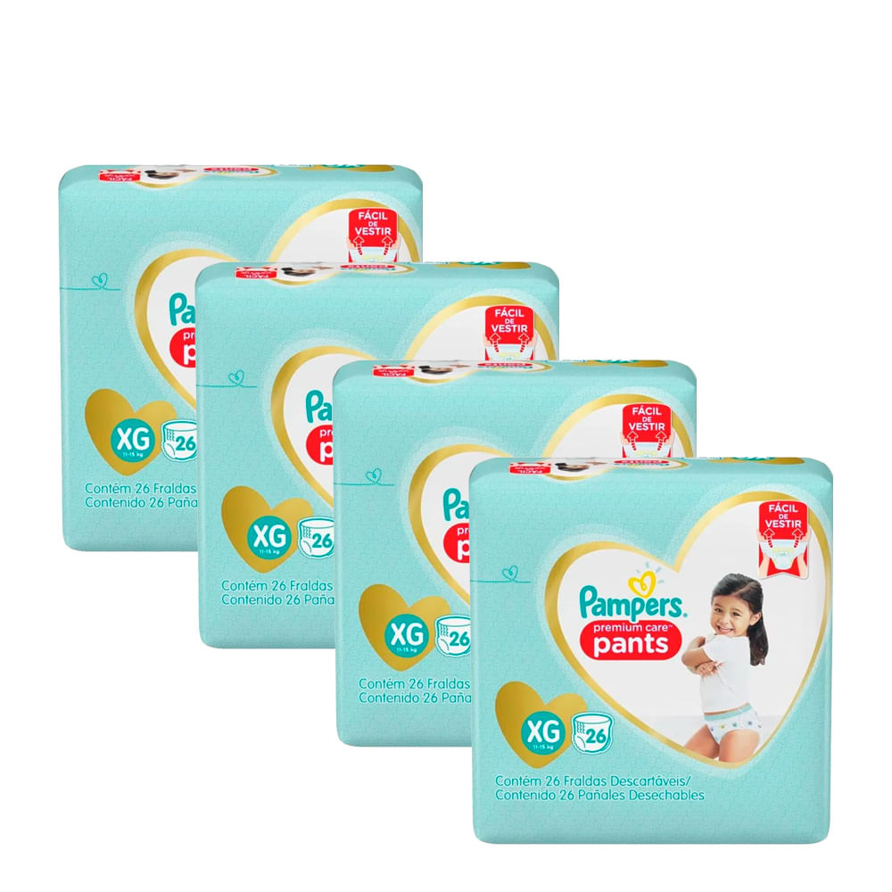 Kit Fralda Pampers Pants Premium Care Xg 26 Unidades 4 Pacotes Drogaria Sao Paulo 7770