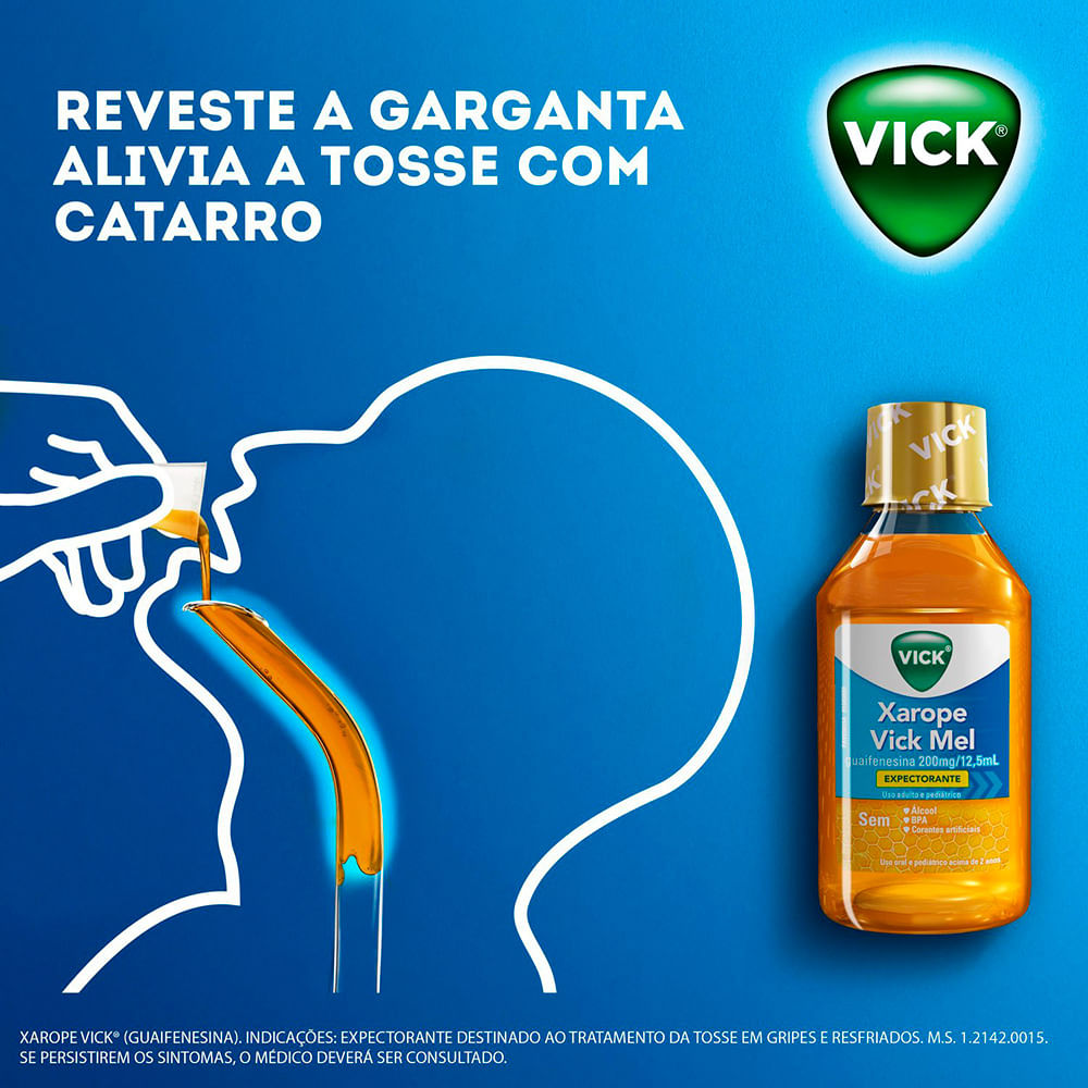 Vick 44E, É hora de se cuidar! Xarope Vick 44E alivia a tosse com catarro e  a tosse seca., By Vick Brasil, xarope vick