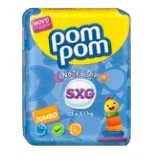 Fralda Descartável Pom Pom Noite e Dia Extra Grande 14 Unidades Fralda Descartável Pom Pom Noite e Dia Extra Grande 14 Unidades