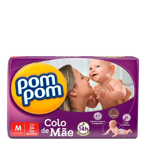 Fralda Descartável Pom Pom Colo de Mamãe Tamanho M 24 Unidades Fralda Descartável Pom Pom Colo de Mamãe Tamanho M 24 Unidades