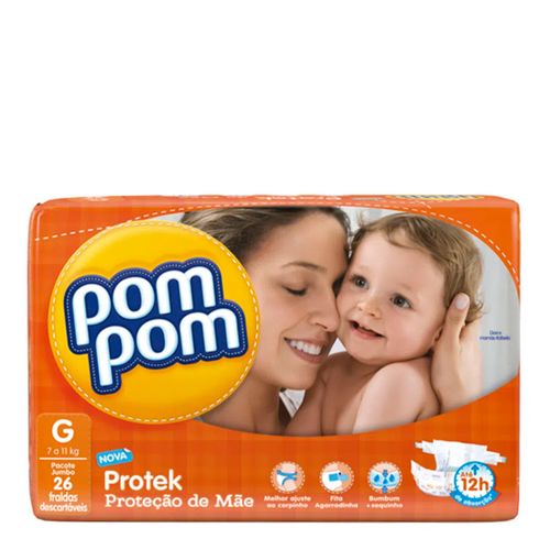 170160---fralda-descartavel-pom-pom-protek-baby-economica-grande-26-unidades 170160---fralda-descartavel-pom-pom-protek-baby-economica-grande-26-unidades