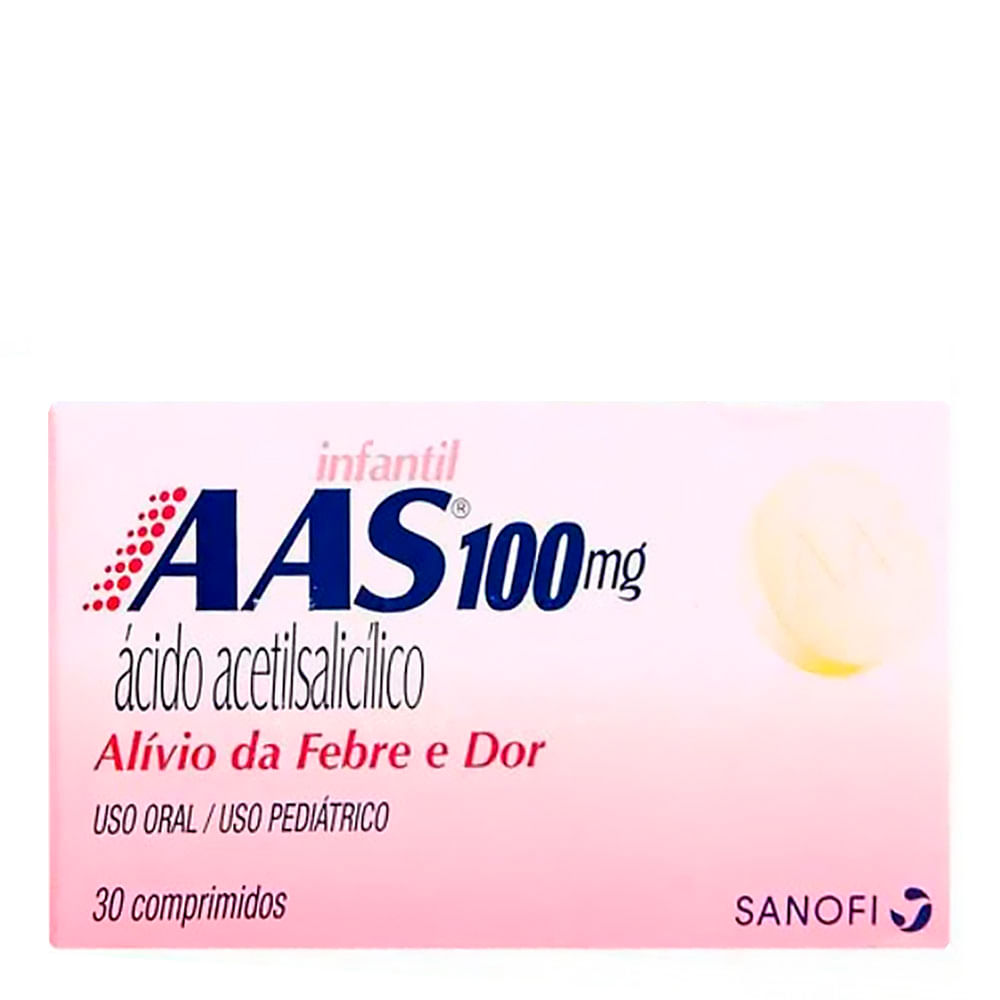 Analgésico e Antitérmico AAS Infantil 100mg 30 Comprimidos