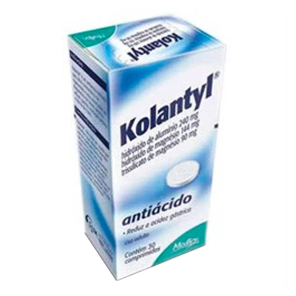 Antiácido Kolantyl 240mg + 144mg + 90mg 30 Comprimidos