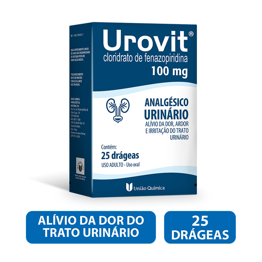 Urovit 100mg União Química 25 Drágeas - Drogaria Sao Paulo