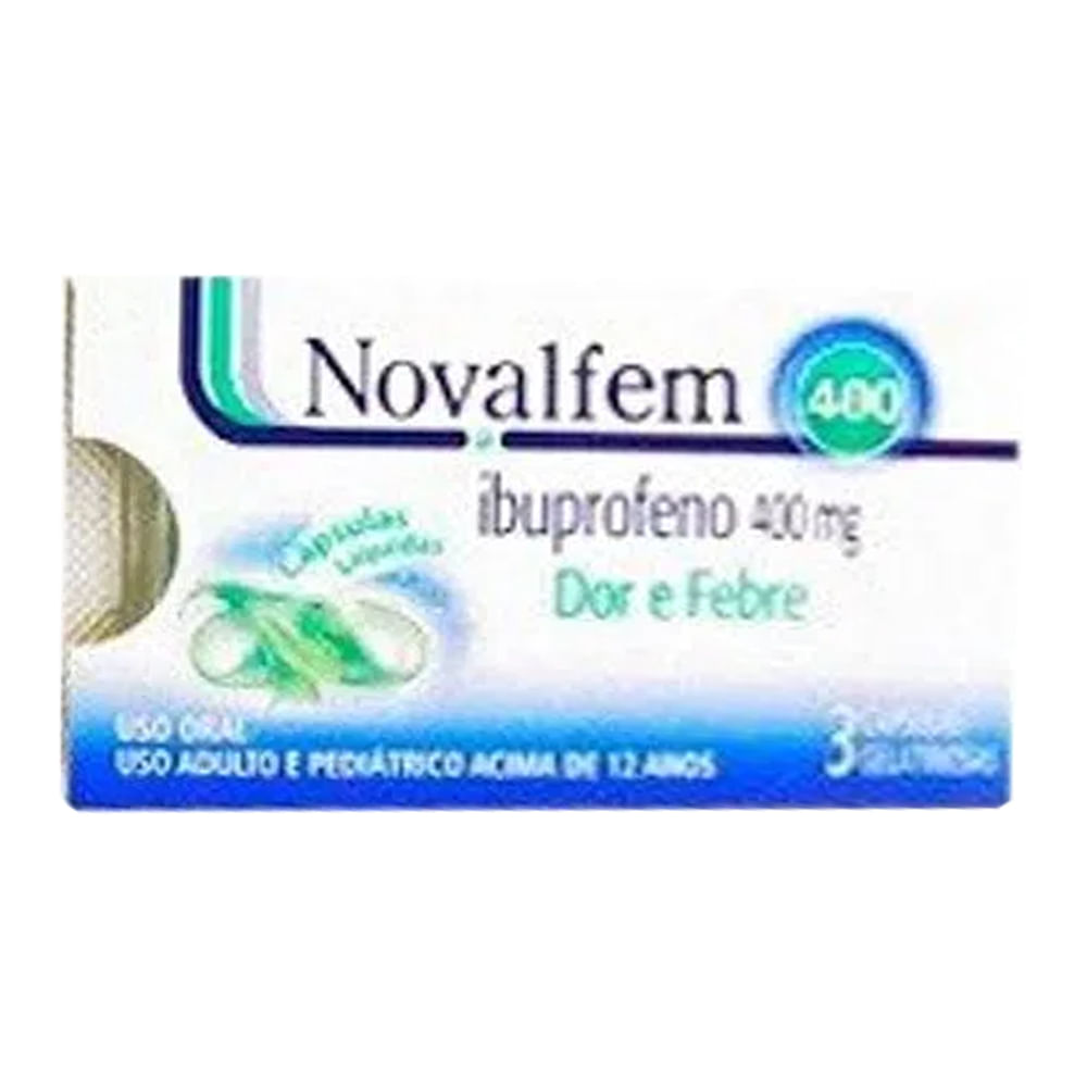 Analgésico e Antitérmico Novalfem 400mg 3 Cápsulas