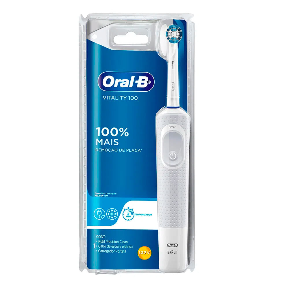 Kit Oral-B Escova Dental Elétrica D12 Vitality 127 Volts + Refil Para ...