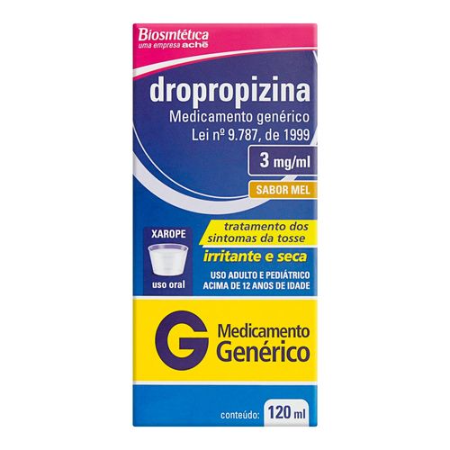 Antitussígeno Dropropizina 3,0Mg/Ml Genérico Biosintética 120Ml Xarope