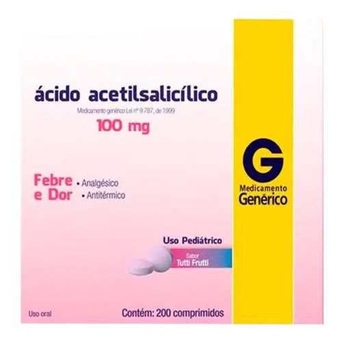 Analgésico, Anti-Inflamatório E Antitérmico Ácido Acetilsalicílico 100Mg Genérico Cimed 10 Comprimidos