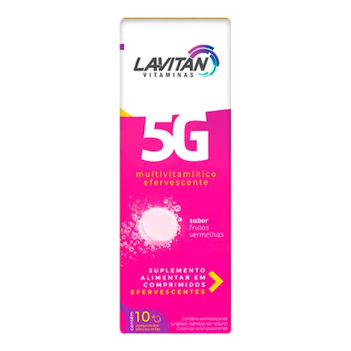 Multivitamínico Lavitan 5G Efervescente Sabor Frutas Vermelhas 10 Comprimidos Multivitamínico Lavitan 5G Efervescente Sabor Frutas Vermelhas 10 Comprimidos