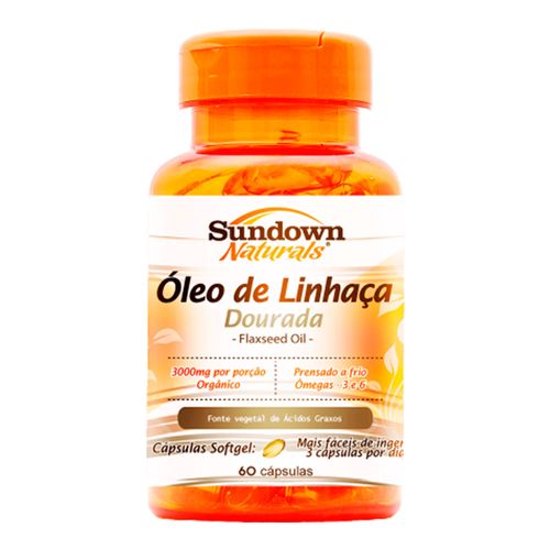 Óleo De Linhaça Dourada 1000mg Sundown Naturals 60 Cápsulas Óleo De Linhaça Dourada 1000mg Sundown Naturals 60 Cápsulas